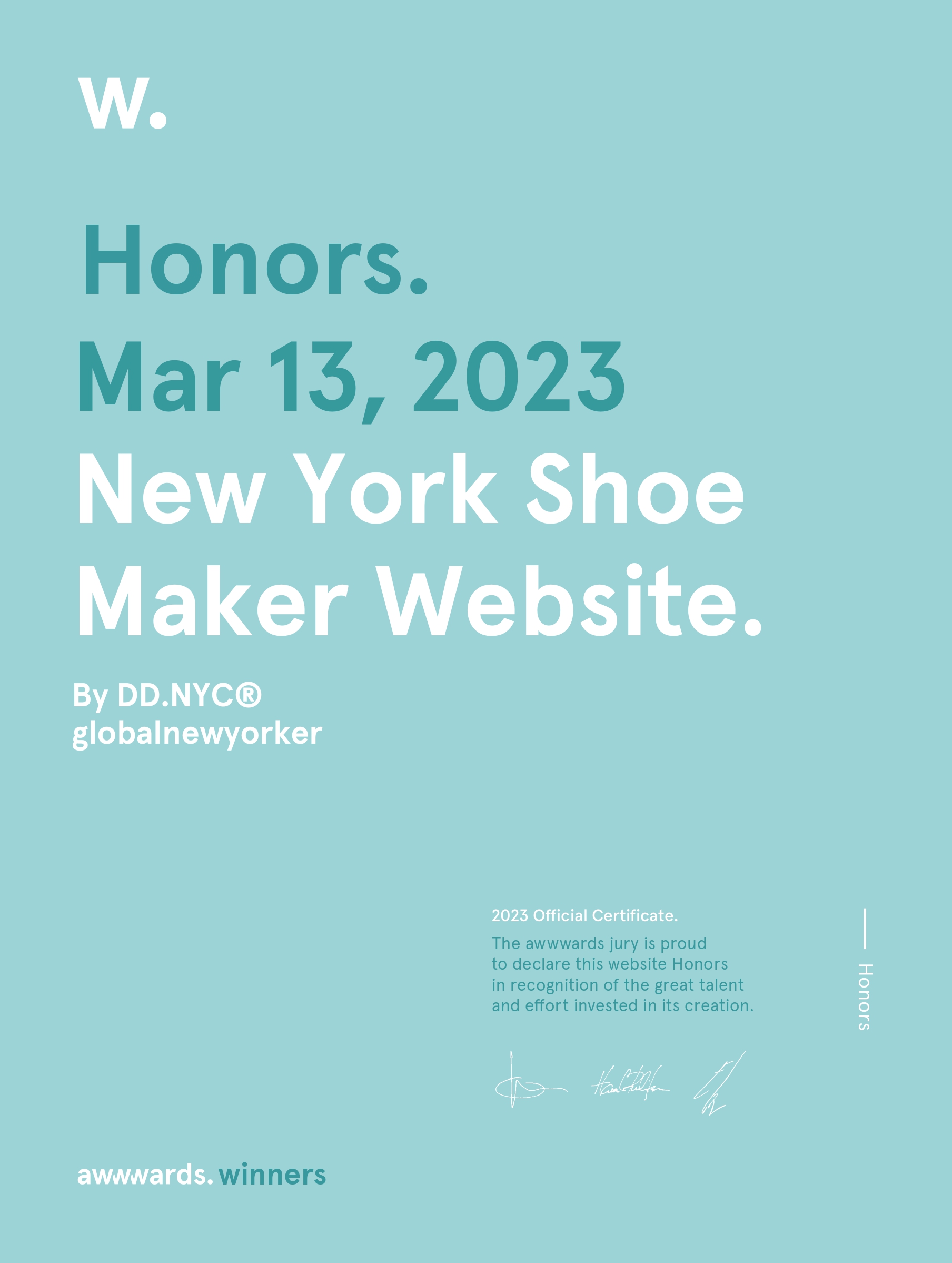 DD.NYC website design for Express Shoe Repair NYC awards