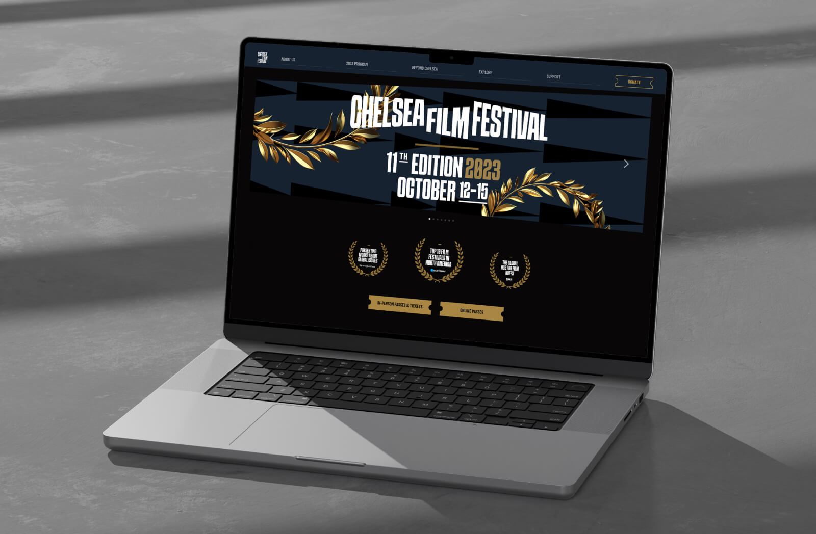 Chelsea Film Festival branding and website design by DD.NYC® best design agency.