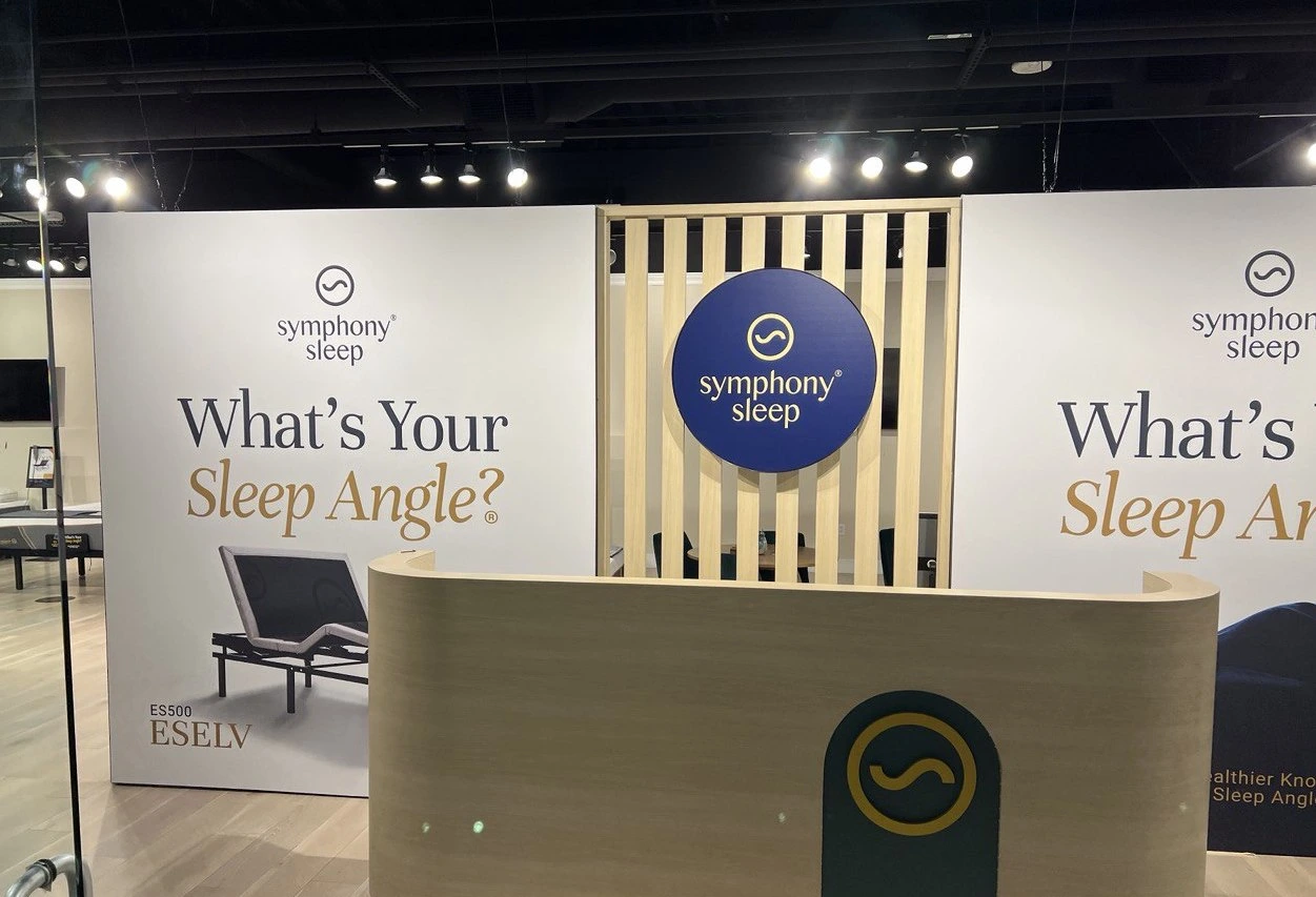 Symphony Sleep bed and mattress branding, web design, showroom design by DD.NYC® best design agency.