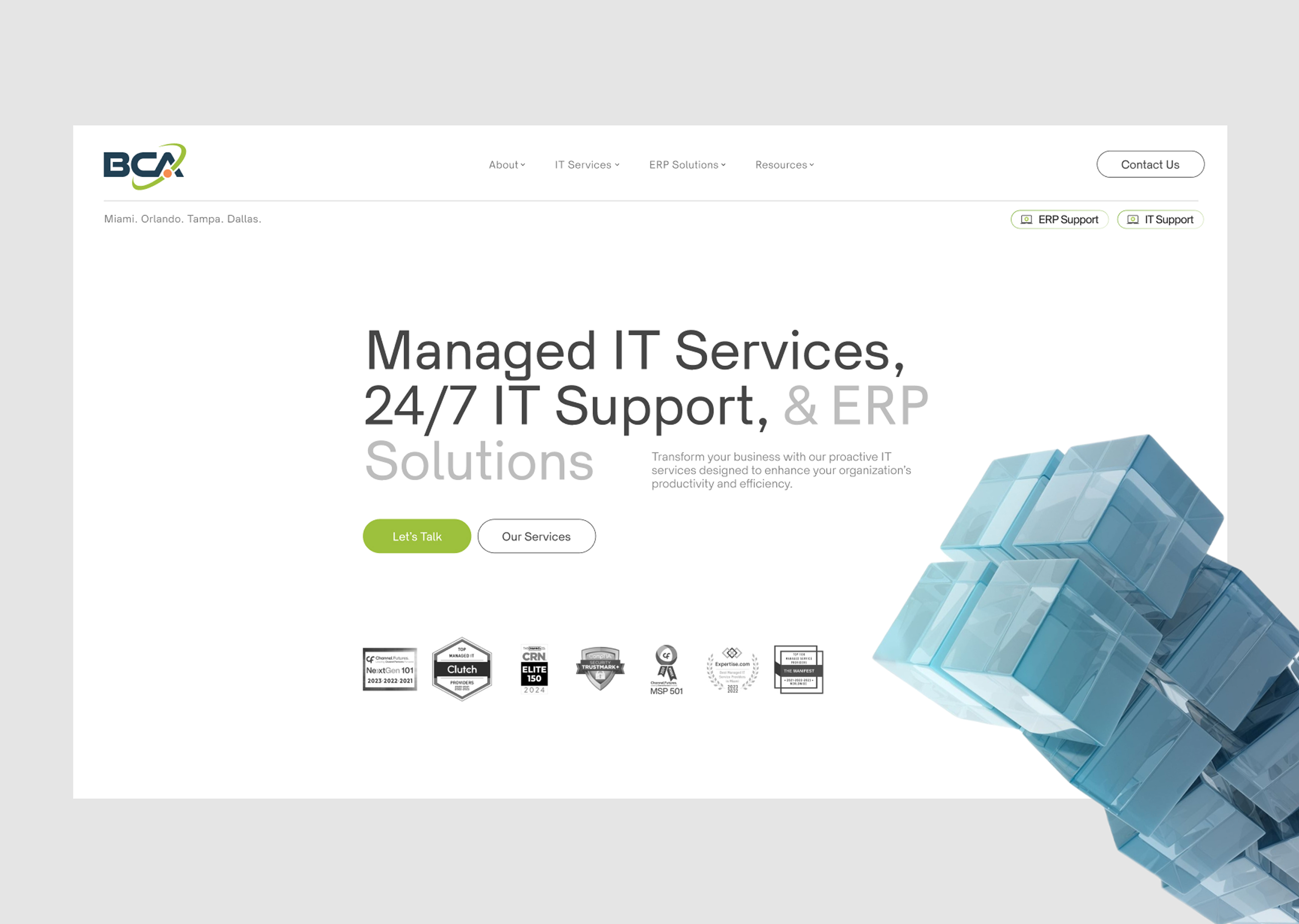 BCA IT, Inc. – IT Solutions & ERP Website Design