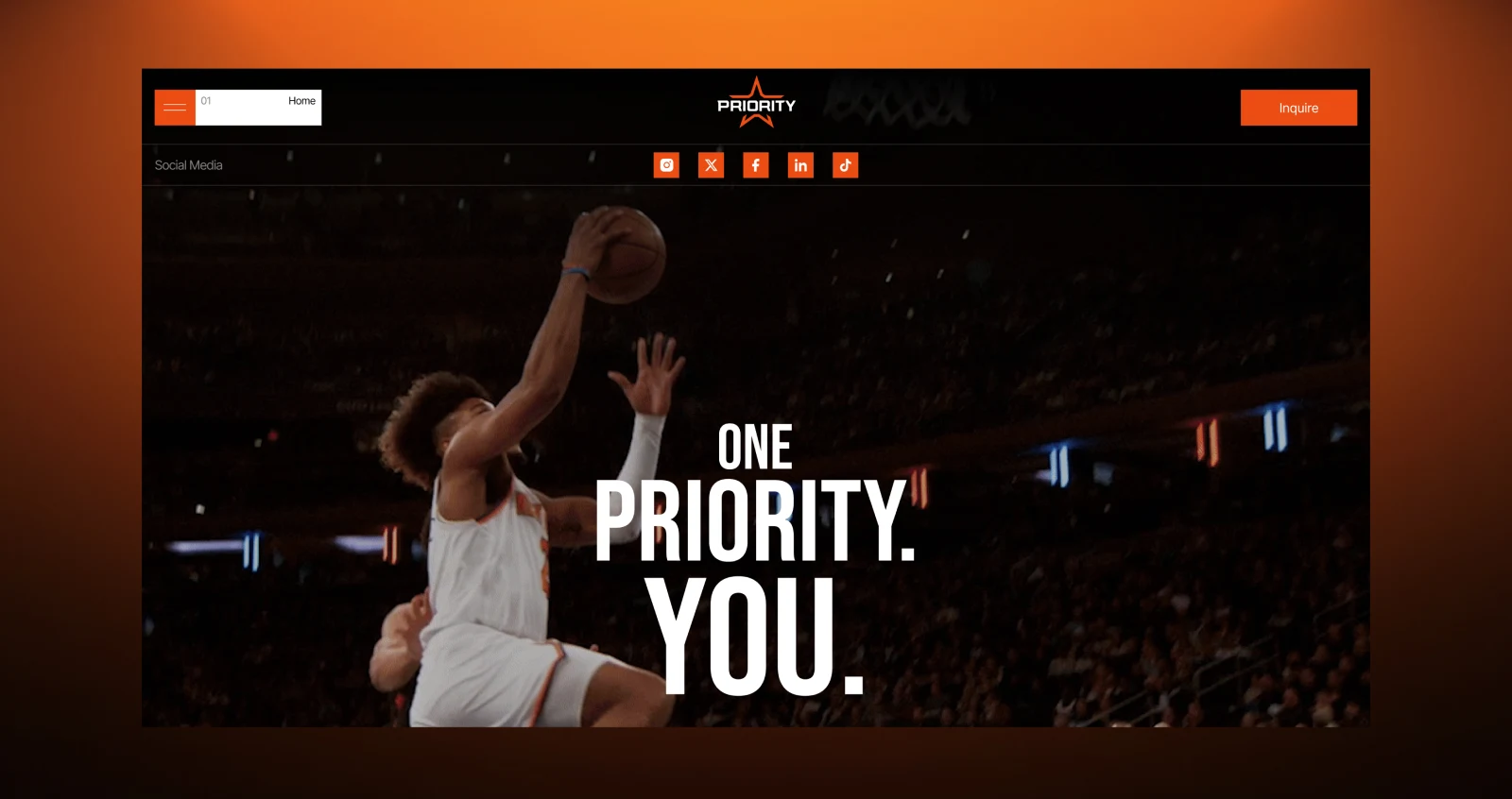 Priority Sports Athletic Web Design, Website designed and developed by DD.NYC®