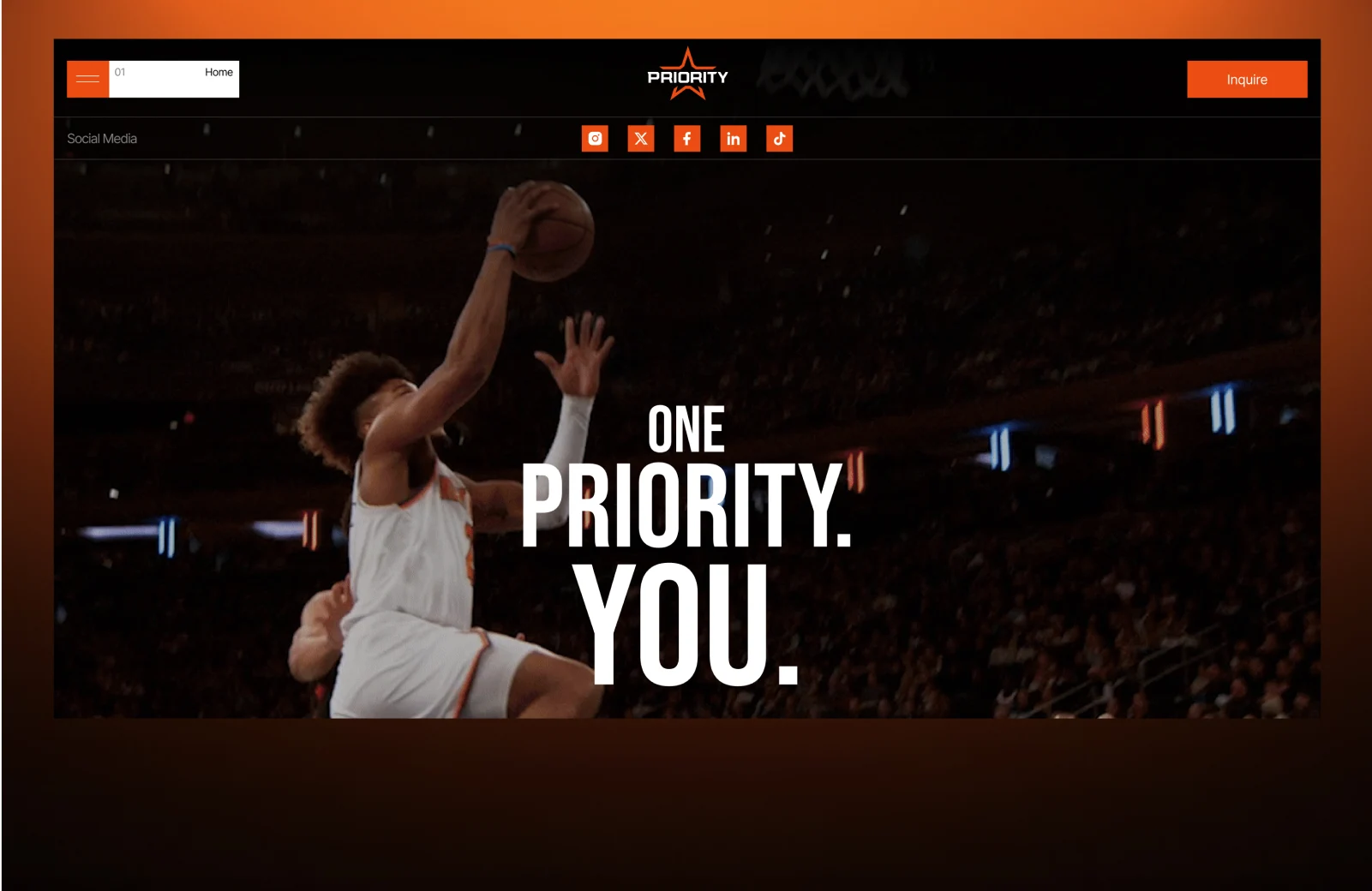 Priority Sports Athletic Web Design, Website designed and developed by DD.NYC®